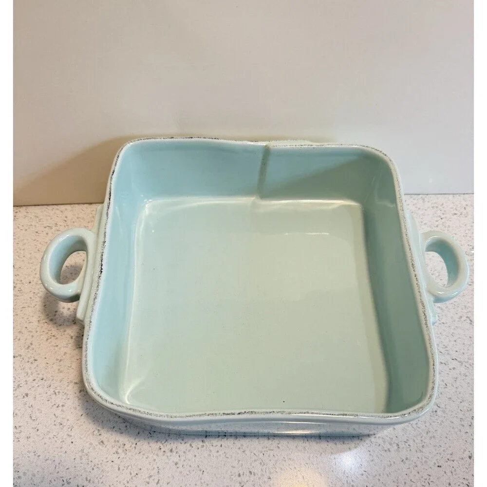 Vietri Italian Rectangle Ceramic Baking Dish Aqua 8